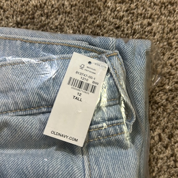 Old navy mid-rise ripped baggy wide-leg jeans light distressed - Picture 9 of 9